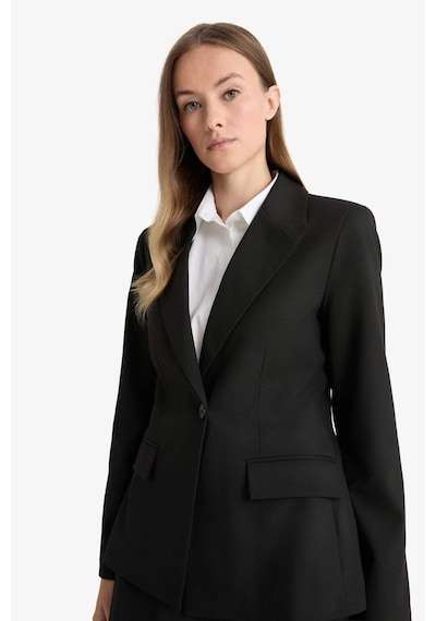 Defacto Regular Fit Ceket Yaka Blazer Ceket G1305ax25aubk27 Siyah