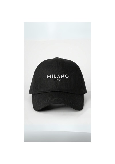 Caxis Milano İtaly Baskılı Spor Şapka Unisex 56-60 Cm Ölçülere Kadar Ayarlanabilir Çırtlı Siyah