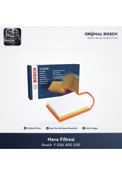 Bosch F 026 400 220 Hava Filtresi - Partner B9 / Berlingo B9 / 207 A7 1.6 Hdi