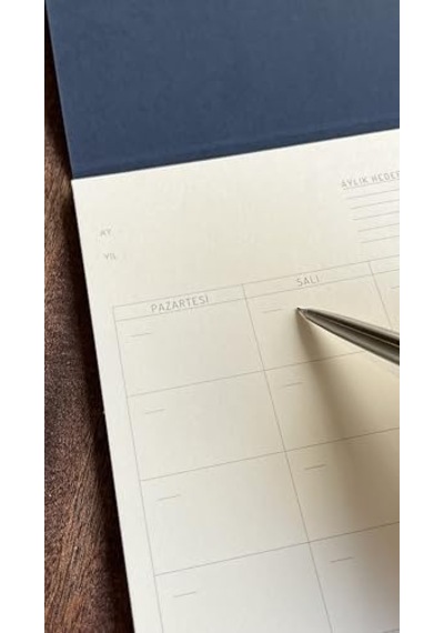 Fark Tanıtım Tarihsiz Planlayıcı, A4 Boyutunda 21cm X 29.7cm Aylık Planlayıcı Açık Gri