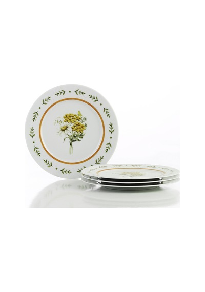 Kütahya Porselen Bellis 4 Parça 21 Cm Pasta Tabağı Çok Renkli