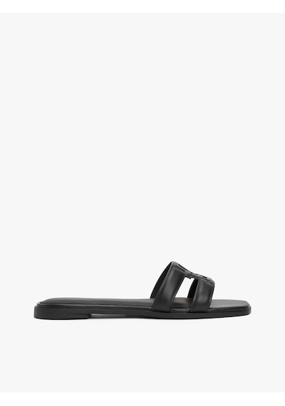Tommy Hilfiger Th Logo Strap Mule Kadın Siyah Sandalet - Fw0fw08671