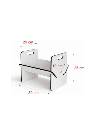Kitap Standı, Çalışma Masası Organizer, Dekoratif Dergi Standı, Minimalist Kitaplık. Beyaz