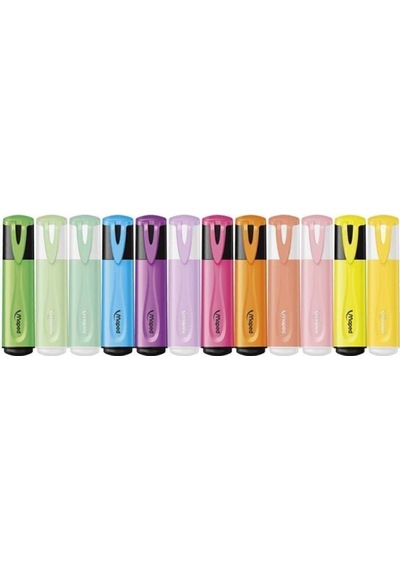 Pastel Fosforlu Kalem 12'li Set Çok Renkli