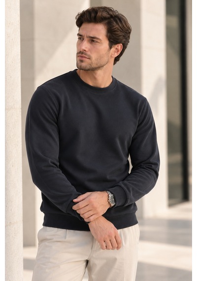 Polo State Erkek 2 Li Set Bisiklet Yaka Basic Sweatshirt Antrasit & Lacivert