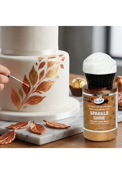 Dr. Gusto Sparkle Sıvı Metalik Boya Bakır Yenilebilir Pasta Ve Tatlı Dekor Boyası