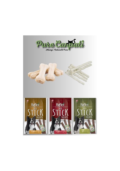 Purecanpati Köpek Beyaz Pres Kemik Burgu Beyaz Stick Stick Kuzu