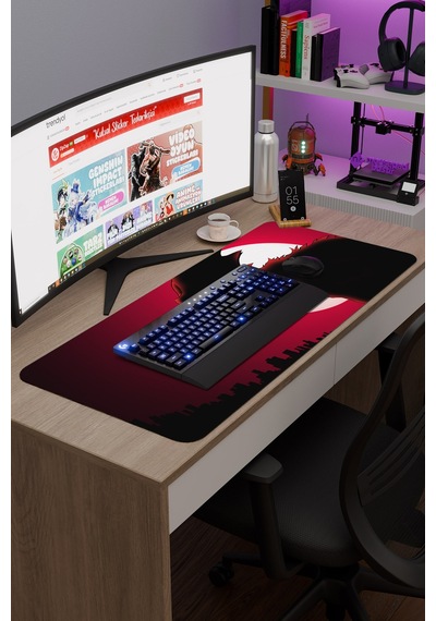 Devilman Crybaby Anime V3 - 90x40 Xxl Gaming Kauçuk Kaymaz Taban Mouse Pad Fare Altlığı