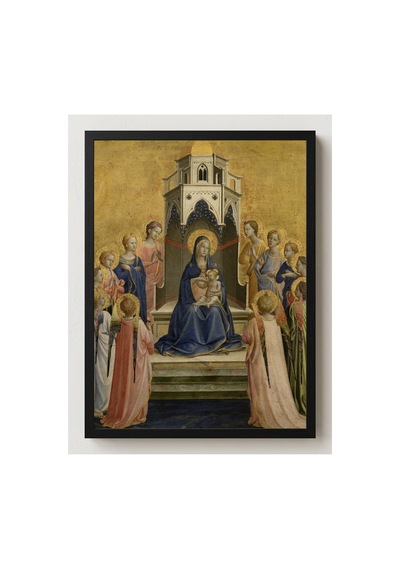 Rönesans Fra Angelico Tahtta Madonna Ve On İki Melek Çerçevesiz Poster 21x30 Cm A4 Tablo Rönesans