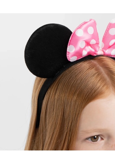 Pembe Fiyonklu Minnie Mouse Tacı Mini Kulak Yetişkin