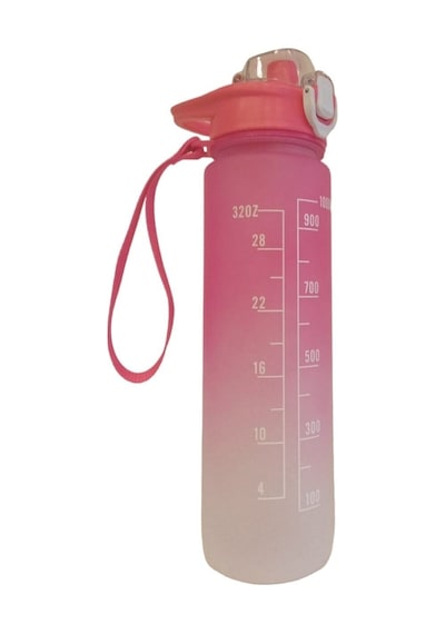 Askılı Hacim Göstergeli Koku Yapmaz Matara 1 Litre Pembe Plastik Diğer