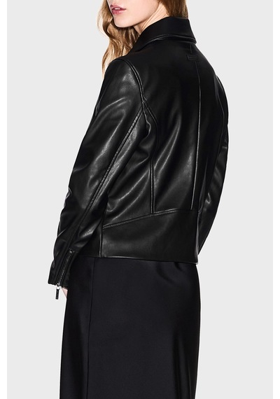 Armani Exchange Bayan Deri Ceket Xw001433 Af16618 Uc001 Siyah Siyah