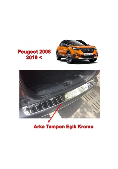 Peugeot 2008 Arka Tampon Eşik Nikelajı 2019 Sonrası 1 Prç P.Çelik N11.3614