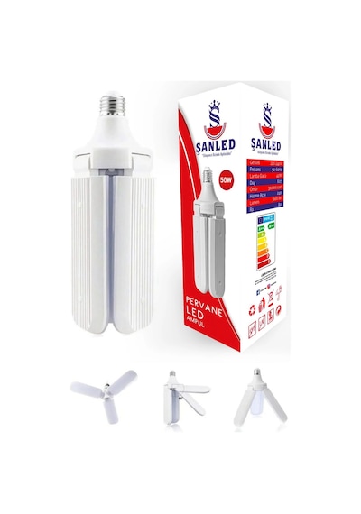 3 Kanatlı Pervane 48w Ampul Beyaz Işık- 5 Adettir 5 Adet