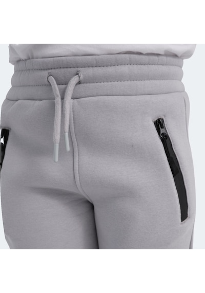 Slazenger LAMYA Çocuk Fermuar Cepli Taş Gri Eşofman Altı