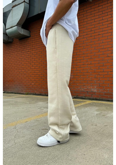 Flaw Ayarlanabilir Paça Basic Baggy Eşofman Altı Bej Bej