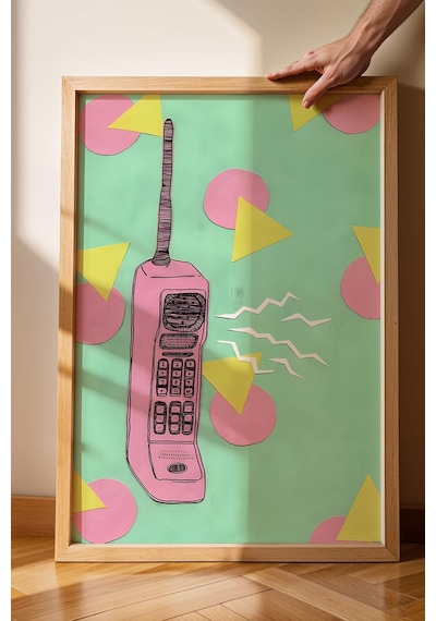 Brick Phone Çerçeveli Tablo - Pop Art Poster Tablo