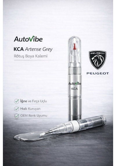 Peugeot Rötuş Boya Kalemi Kca Artense Grey Artense Gri 2si1arada Çizik Giderici