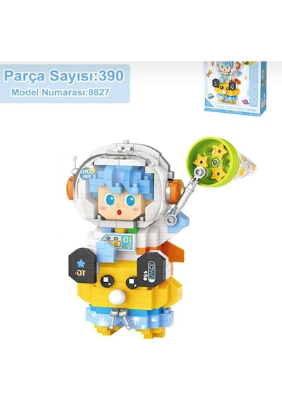 Benisa Shop Loz Micro Blokc Serisi Mavi Astronot 390 Parça Lego Oyuncak Astronot Yapım Seti