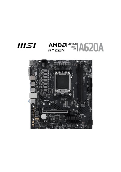 Mb Pro A620am-b Evo Am5 Ddr5 6800mhz Oc Argb Hdmı Vga M.2 Usb3.2 Jargb V2 Matx
