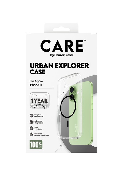 Care By Panzerglass Flagship Apple Uyumlu iPhone 17 Transparent Urban Explorer Siyah Magsafe Kılıf