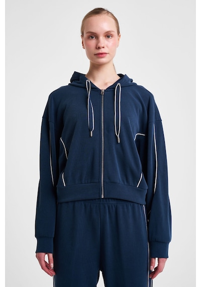 Lescon Kadın Fermuarlı Kapüşonlu Sweatshirt 25n-2113 Lacivert