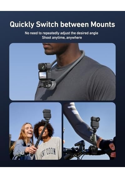 Telesın Djı Osmo Nano/action 6 İçin Manyetik Hızlı Serbest Bırakma Adaptörü Montajı, Çift Yönlü Mıknatıs, Metal Mandallar, Şok Emici Silikon Ped, Djı Osmo Nano İçin Adaptör Tabanı/action 6