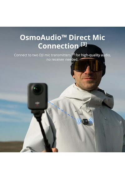 Osmo 360 Adventure Combo - 1 İnç Sensörlü 360 Derece Kamera, Yerel 8k-360 Video, 120mp Panoramik Fotoğraflar, 100