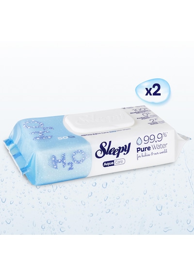 Sleepy AquaCare H2O Yenidoğan Islak Bebek Havlusu 2x50