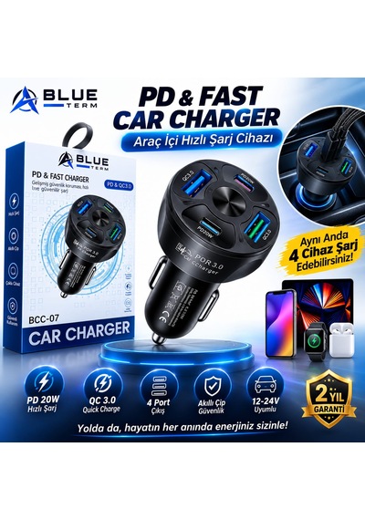 Araç Şarj Başlığı Qualcom Hızlı Şarj Car Charger