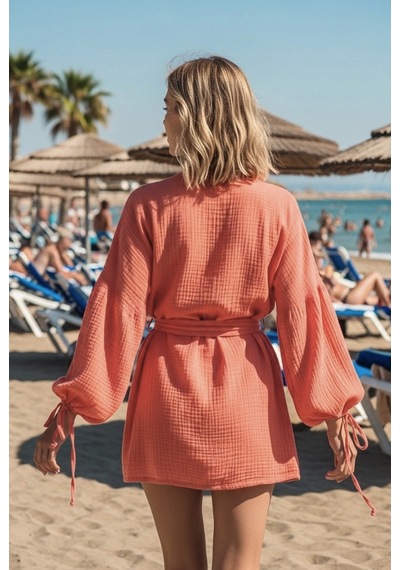 Combattente Exclusive Products Yeni Sezon Müslin Kimono - Bağlamalı Kol Detayı, Lüks Oversize Kadın Kimono - Oeko-tex Sertifikalı Kumaş Turuncu Combattente Exclusive Products Yeni Sezon Müslin Kimono - Bağlamalı Kol Detayı, Lüks Oversize Kadın Kimono - Oeko-tex Sertifikalı Kumaş Turuncu