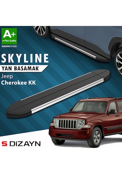 S-dizayn Jeep Cherokee Kk Skyline Krom Yan Basamak 153 Cm 2008-2012 A+ Kalite