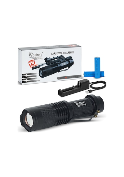 Orijinal 800 Lümen T6 Şarjlı Led El Feneri Uzun Menzilli Profesyonel Model Wt-086 Standart