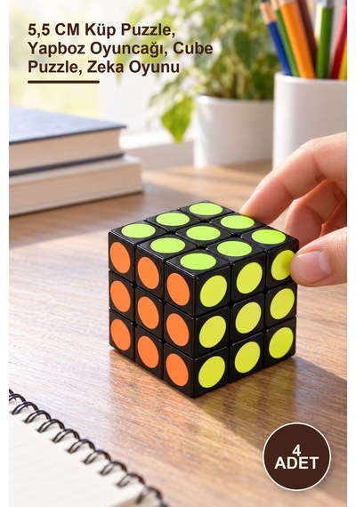 4 Adet Küp Yapboz 5,5 Cm Küp Puzzle, Yapboz Oyuncağı, Cube Puzzle, Zeka Oyunu