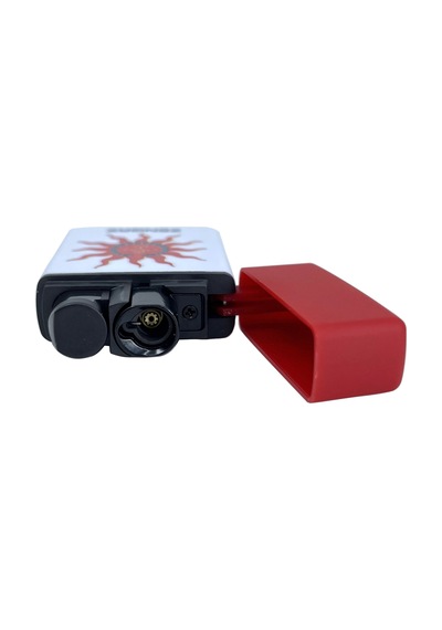 Zengaz Cool Tasarım Jet Alev Çakmak - Solar Ouroboros Edition Beyaz
