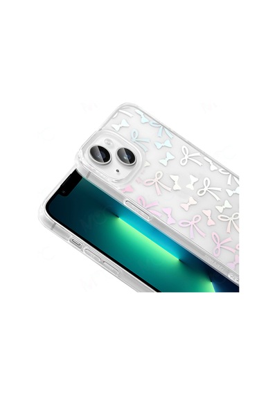 Apple Uyumlu iPhone 14 Kılıf Şeffaf Figürlü Folk Sert Kılıf Fiyonk
