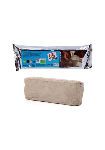 1000 Gr. Kil Hamuru. Beyaz Renk. Modelleme Çamuru. Seramik. Doğal