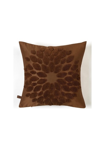 Bohem Özel Tasarım Punch Panç Desen Kare Dekoratif Kırlent Kılıfı 43x43 Cm Flower Taba Diğer