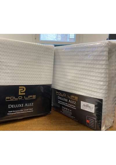 Polo Life Jakarlı Delux Sıvı Geçirmez Çift Kişilik Alez 160x200 Beyaz
