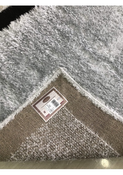 Saray Halı Simli Deri 125X180 Gri Siyah Beyaz Derili Simli Halı !