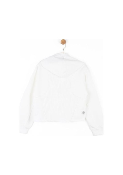Kız Çocuk Pamuklu Sırtı Tirko Detaylı Fleurs Sweatshirt-14790 Ekru