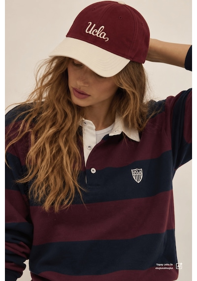 UCLA Rune Bordo Baseball Cap Nakışlı Unisex Şapka