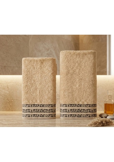 Savana Premium %100 Pamuklu Ultra Emici 2 Li Banyo Ve El-yüz Havlu Seti Kum Beji