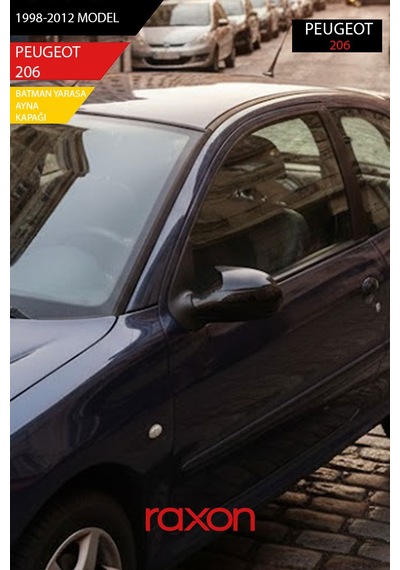 Peugeot 206 1998-2012 Batman & Yarasa Ayna Kapağı Parlak Piano Black Sport