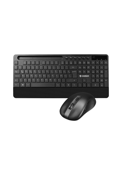 Everest Km-9676 Siyah Multimedya Tablet-telefon Standlı Bileklik Ağrı Engelleyicili Uzun Menzilli Kablosuz Klavye Mouse Set Diğer