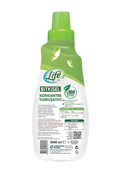 Life By Fakir Bitkisel Konsantre Çamaşır Yumuşatıcısı 1500 Ml 60 Yıkama Diğer