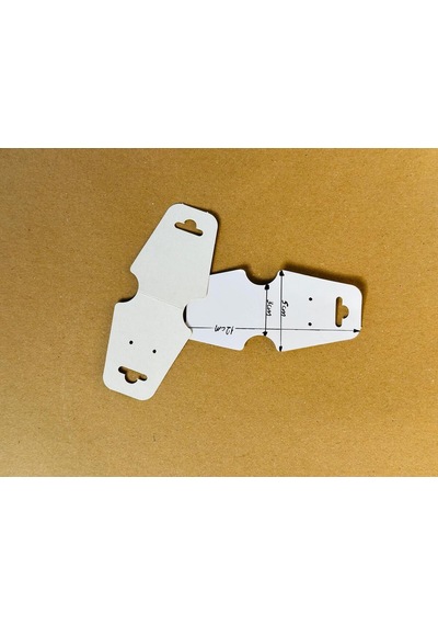 100 Adet Beyaz Takı Kartı 12.2 5x3 Cm Küpe Kolye Bileklik Sunum Kartı Bristol Takı Sergi Kartı
