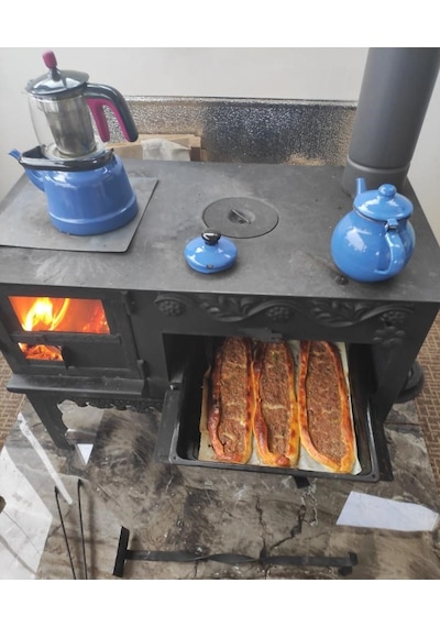 Rize Kuzinesi Döküm Izgaralı Kuzine Soba Odun Kömür Sobası