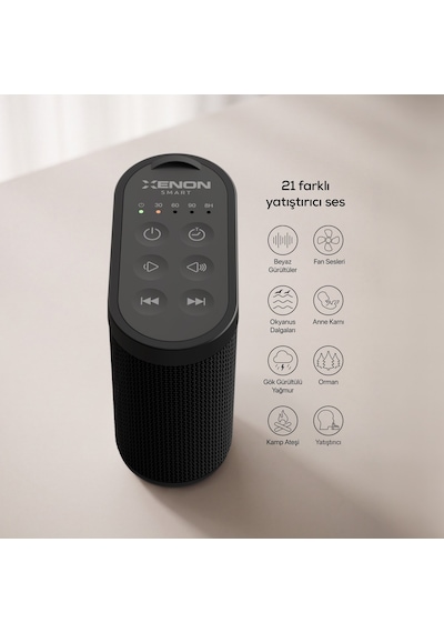 Xenon Smart Gürültü Makinesi Taşınabilir  Bebek Ve Yetişkinler İçin Ses Ve Uyku Cihazı X6230 - Siyah