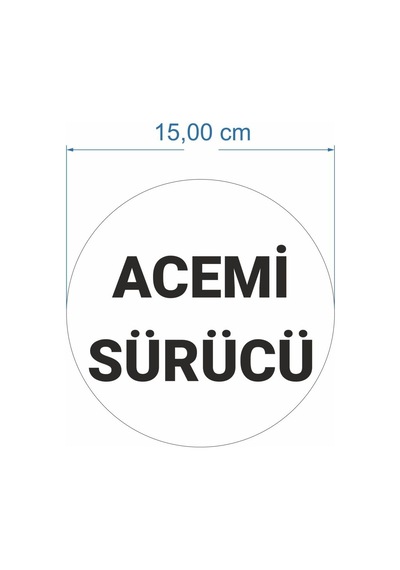 Parti Tasarla Acemi Sürücü Araba Etiketi 15 Cm Beyaz